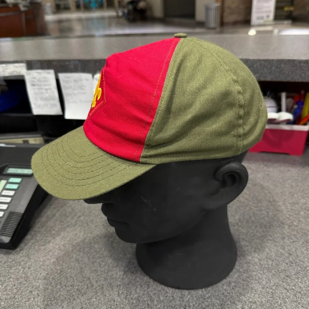 Boy Scouts of America Hat Boys OSFM Green Red Good Fleur-de-lis Snapback Cap